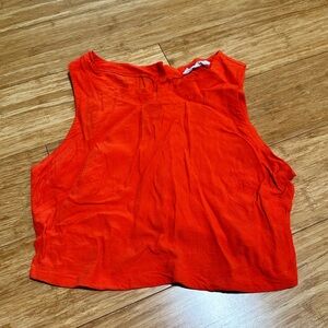 Orange Button-up Back Tank Top